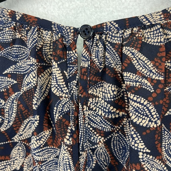 Nine Britton (Stitch Fix) Women’s Blouse Sz S Navy/Brown/Tan Polyester NWT - Picture 8 of 12